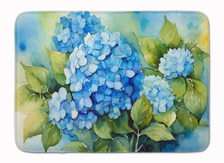 Hydrangeas Watercolor Cushioned Kitchen Mat