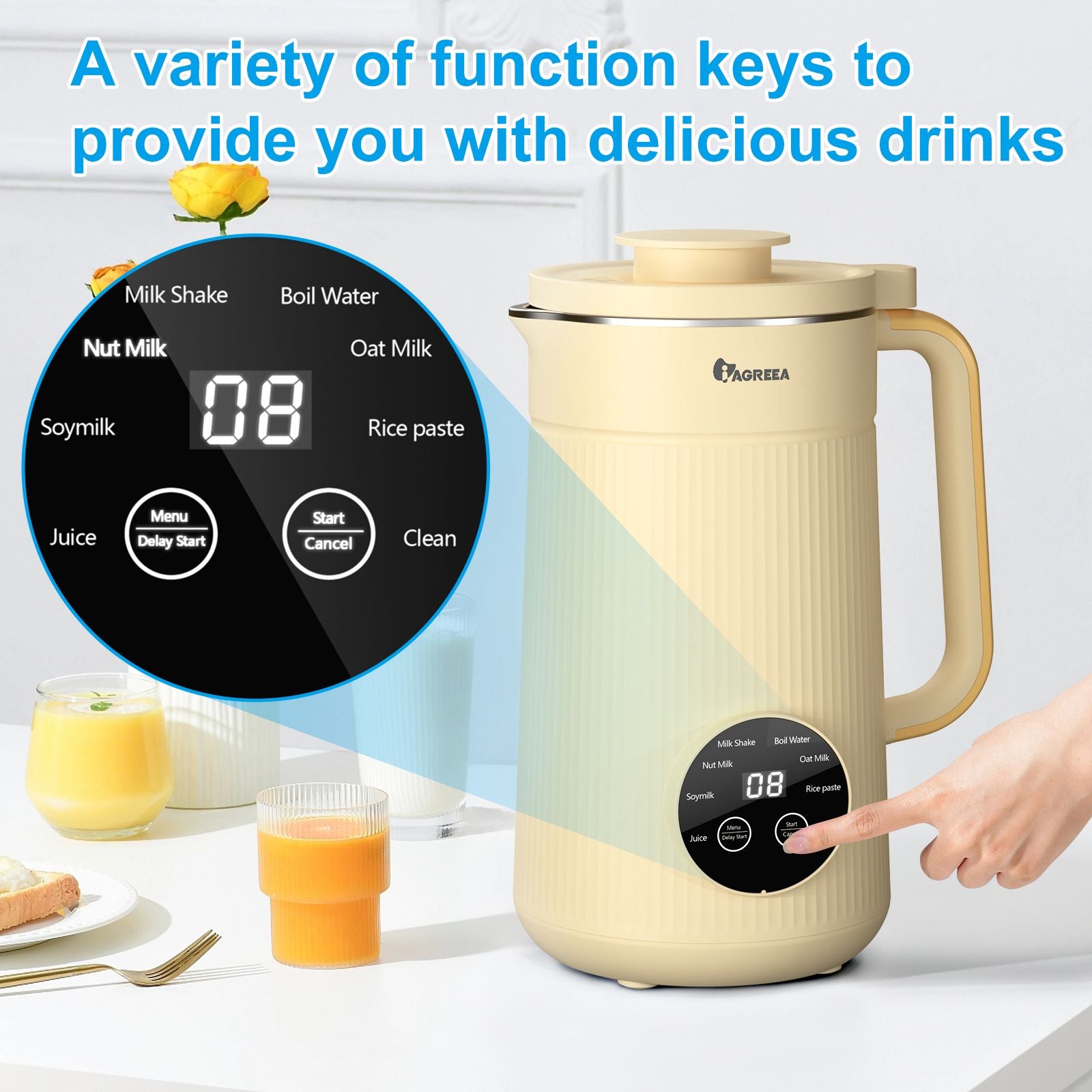 IAGREEA Nut Milk Maker – Plant-Based Milk Machine