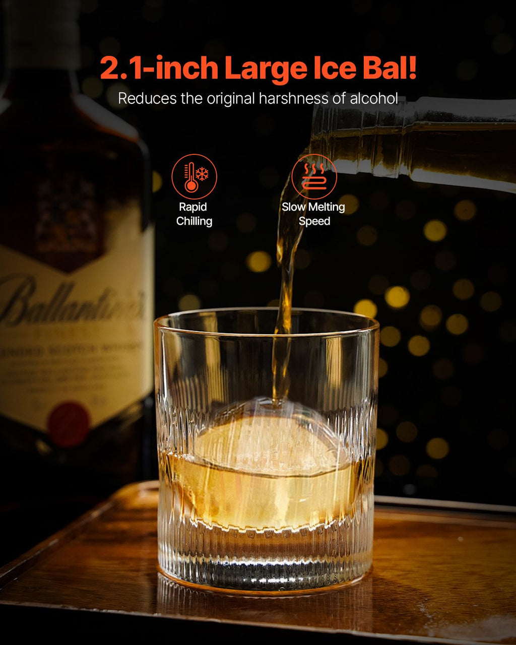 Gravity Ice Ball Press Kit with Tongs and Drip Tray