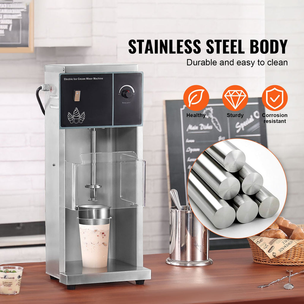 Ice Cream Blender with Stepless Speed Control and Matched Cup Rings