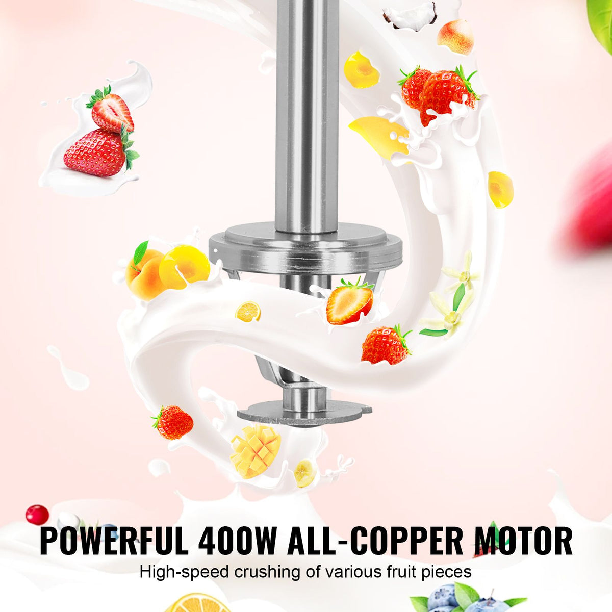 Ice Cream Blender with Stepless Speed Control and Matched Cup Rings