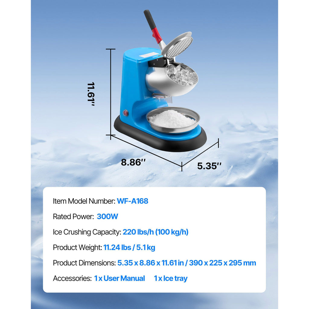 Electric Fine-Snow Ice Crusher with Raised Dispenser