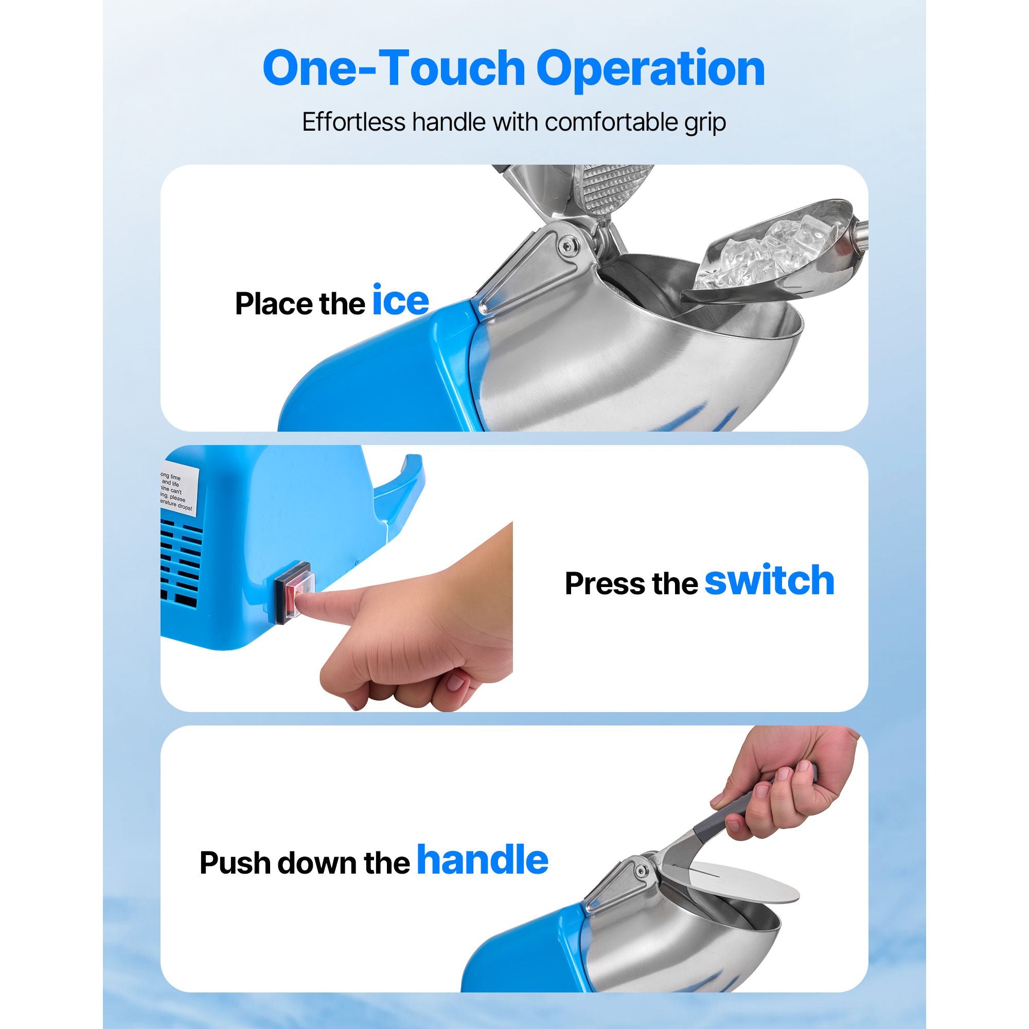 High-Efficiency Electric Ice Crusher with Anti-Splash Design