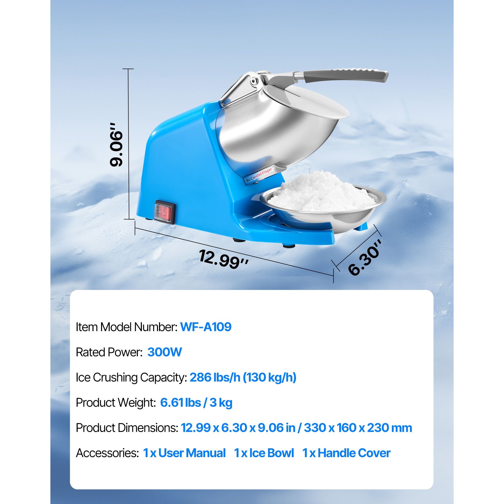 High-Efficiency Electric Ice Crusher with Anti-Splash Design