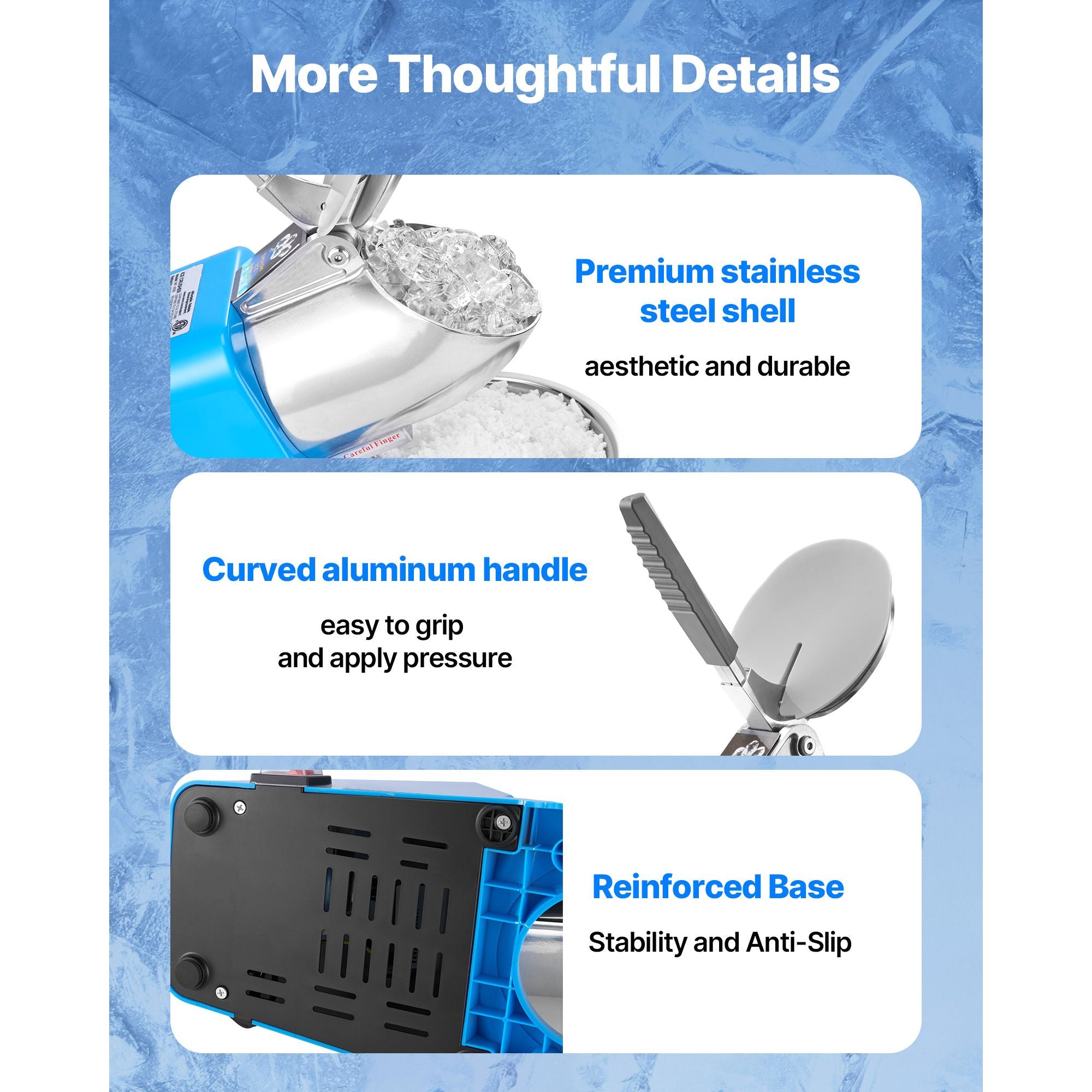 High-Efficiency Electric Ice Crusher with Anti-Splash Design