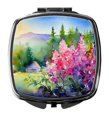 Idaho Syringa Watercolor Folding Compact Mirror