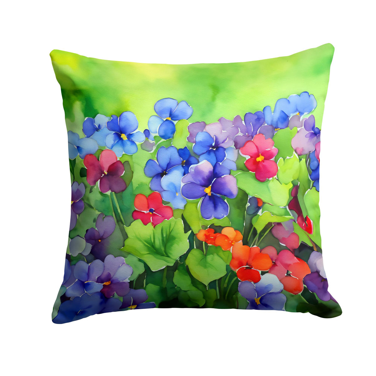 Illinois Violet Watercolor Indoor-Outdoor Throw Pillow
