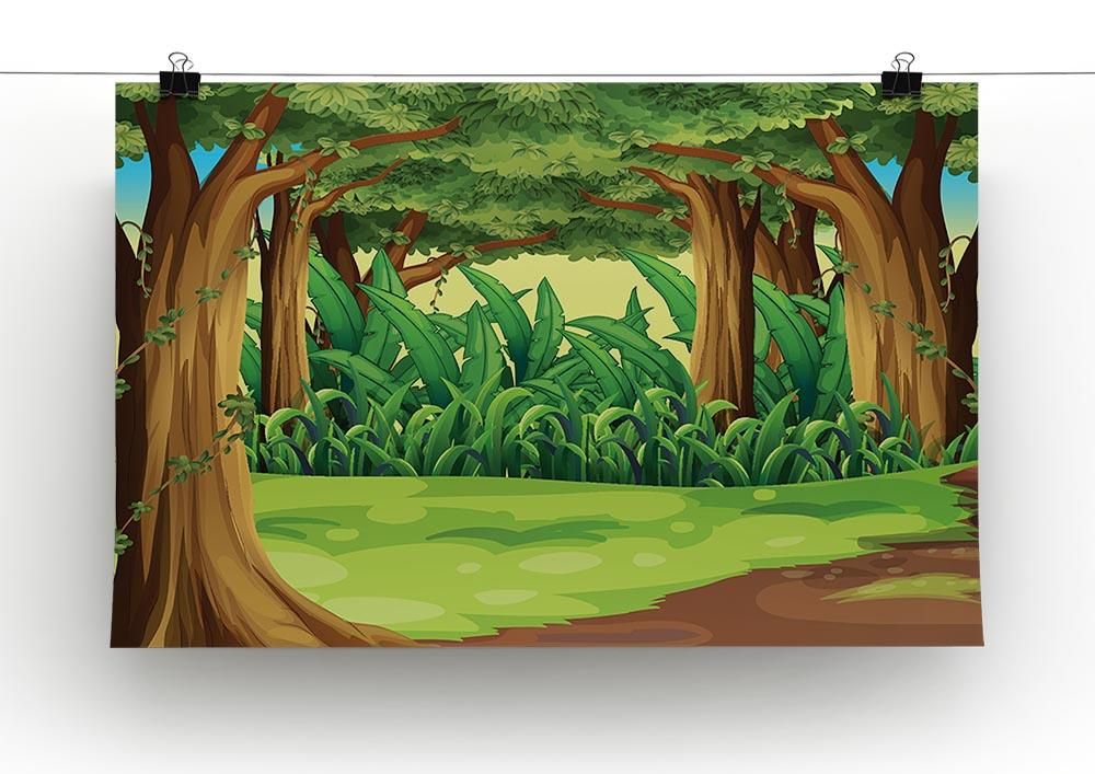 Giant Trees in the Forest Illustration Wall Art