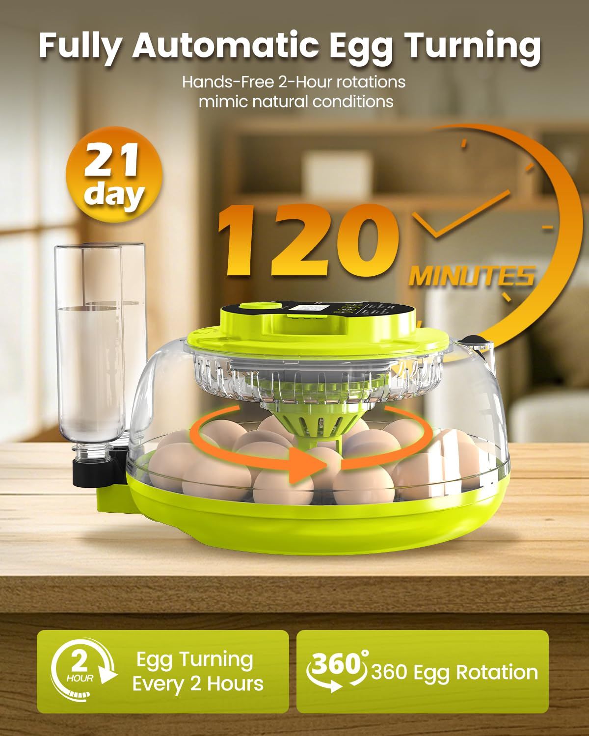 Incubator for Hatching Eggs with Automatic Egg Turner and Digital Controls
