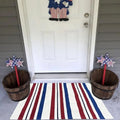Patriotic Stars & Stripes Welcome Mat for Porch Entryway - 24 inches x 16 inches