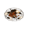 Industrial Flush-Mount Ceiling Fan with Remote and Light