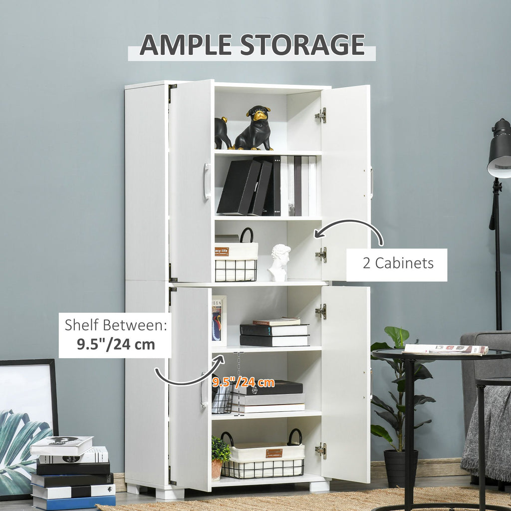 Farmhouse 4-Door Storage Cabinet with Ample Shelving
