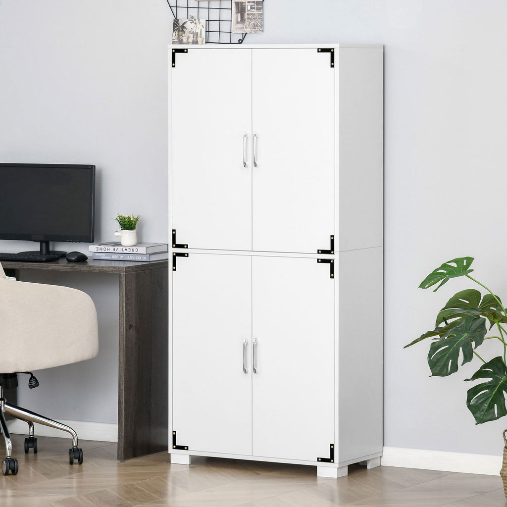 Farmhouse 4-Door Storage Cabinet with Ample Shelving