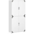 Farmhouse 4-Door Storage Cabinet with Ample Shelving