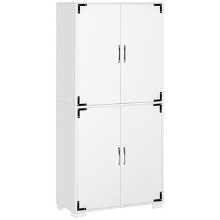 Farmhouse 4-Door Storage Cabinet with Ample Shelving