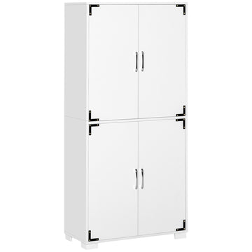 Farmhouse 4-Door Storage Cabinet with Ample Shelving
