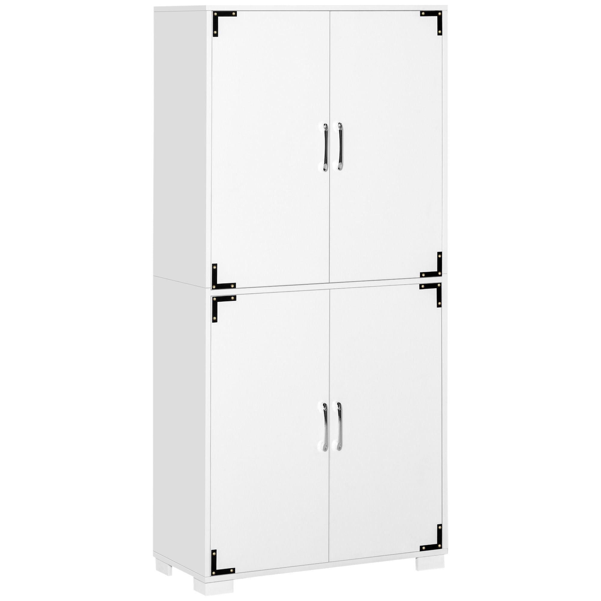 Farmhouse 4-Door Storage Cabinet with Ample Shelving