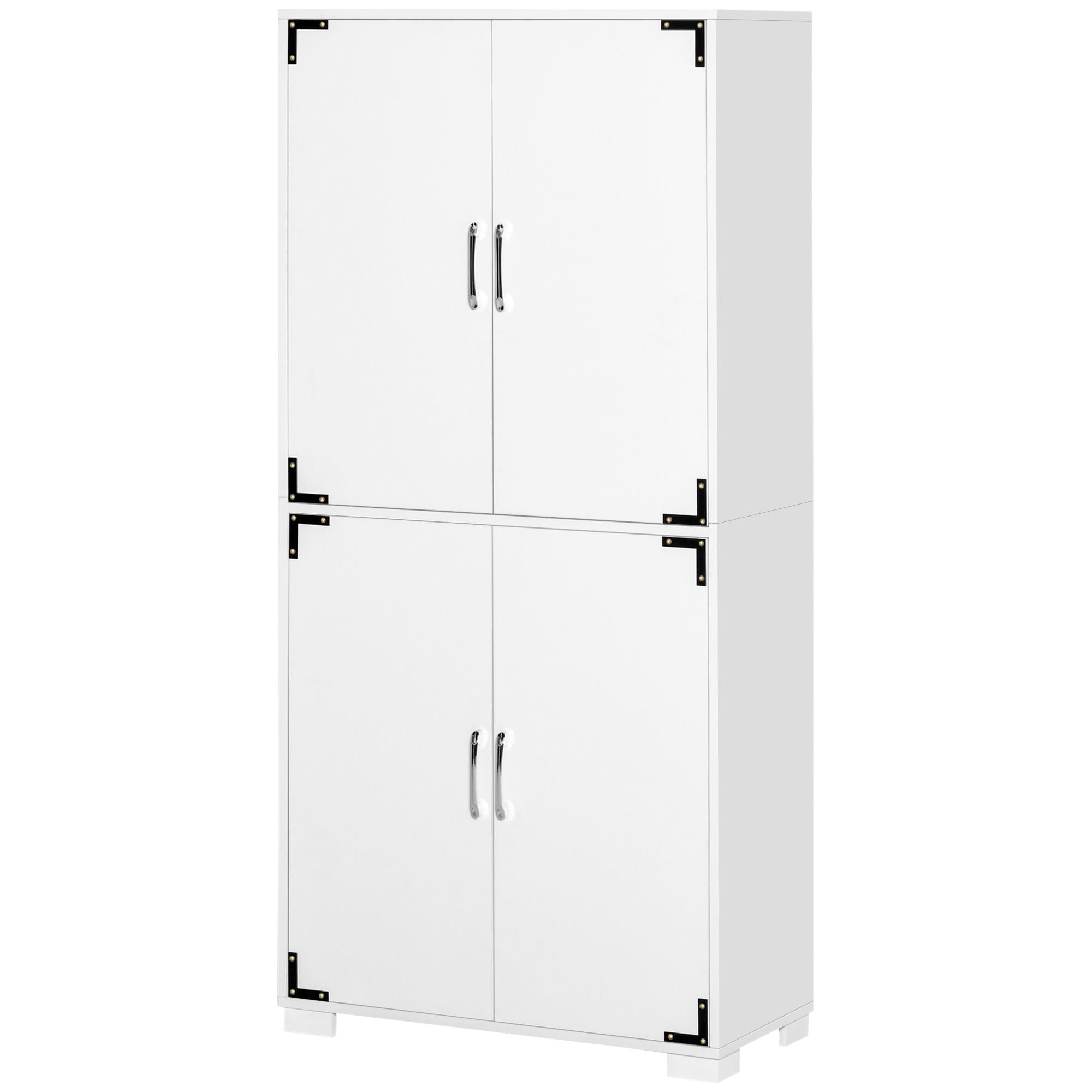 Farmhouse 4-Door Storage Cabinet with Ample Shelving