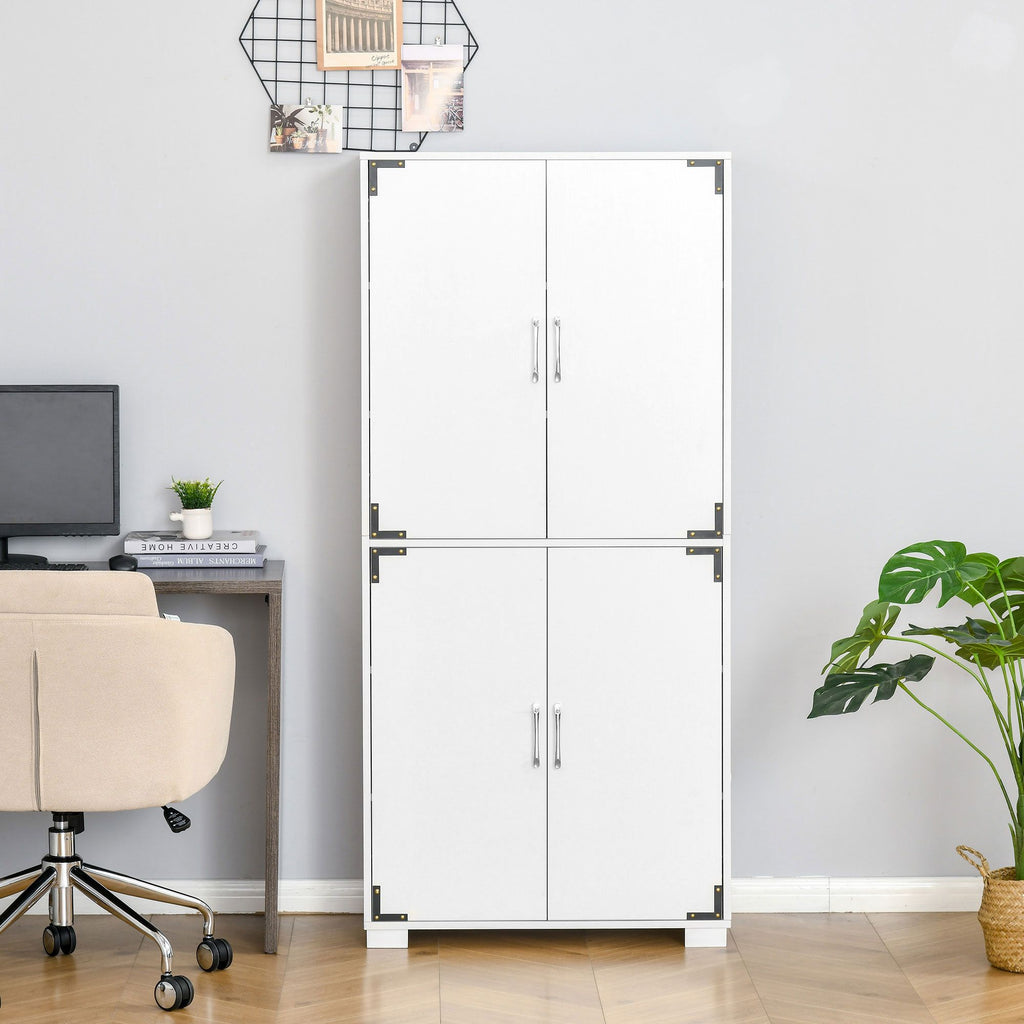 Farmhouse 4-Door Storage Cabinet with Ample Shelving