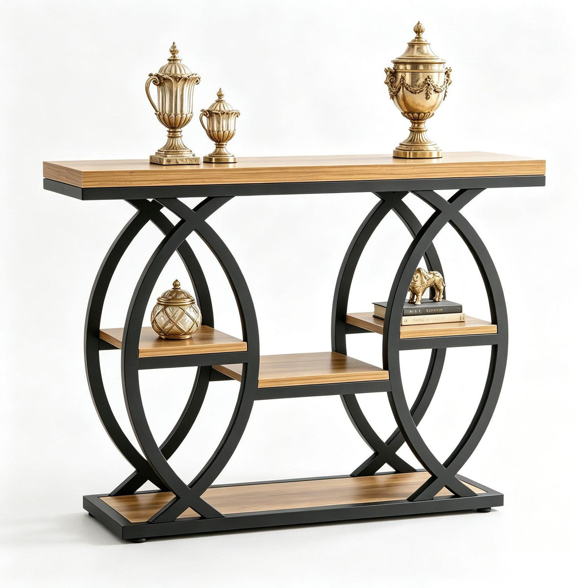 Industrial Four-Tier Console for Compact Spaces