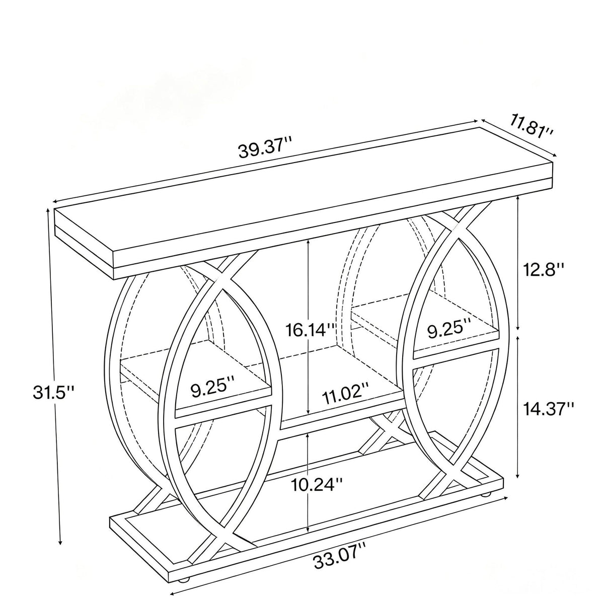 Industrial Four-Tier Console for Compact Spaces