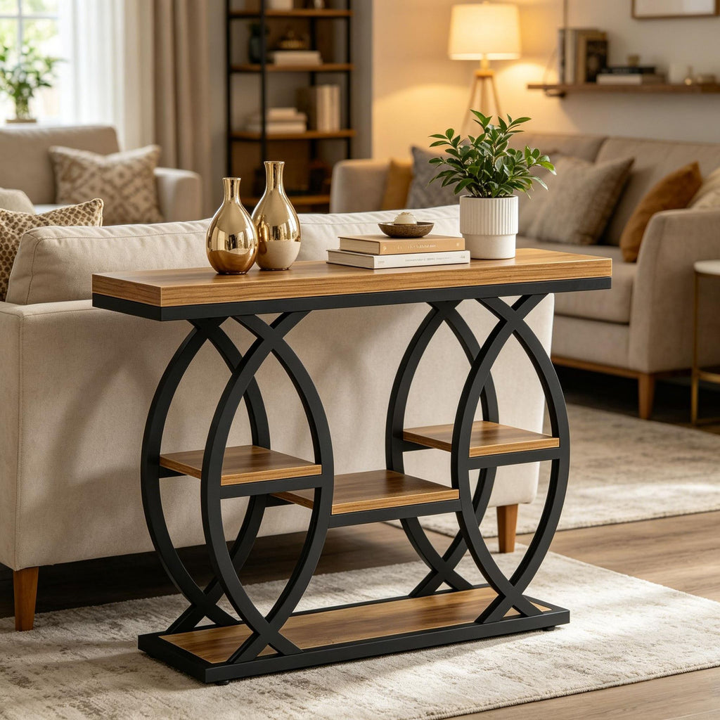 Industrial Four-Tier Console for Compact Spaces