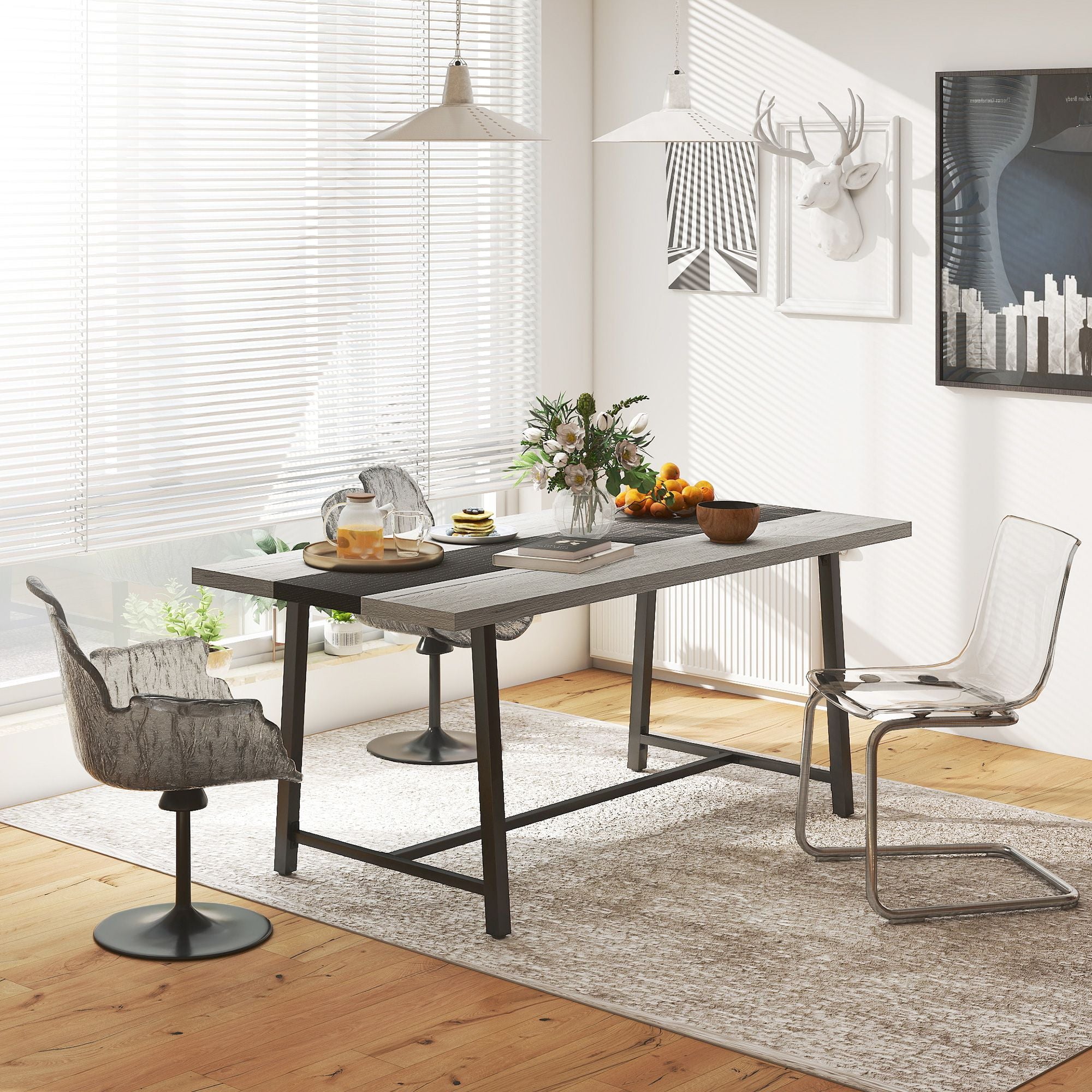 Versatile Industrial Dining Table for Multiple Uses
