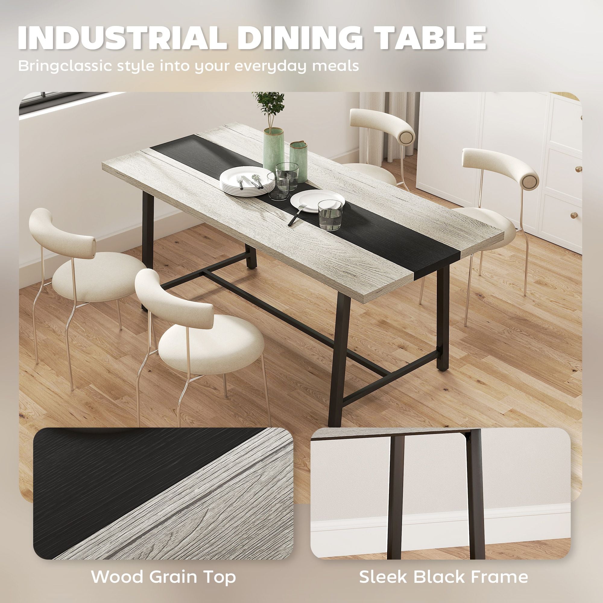 Versatile Industrial Dining Table for Multiple Uses
