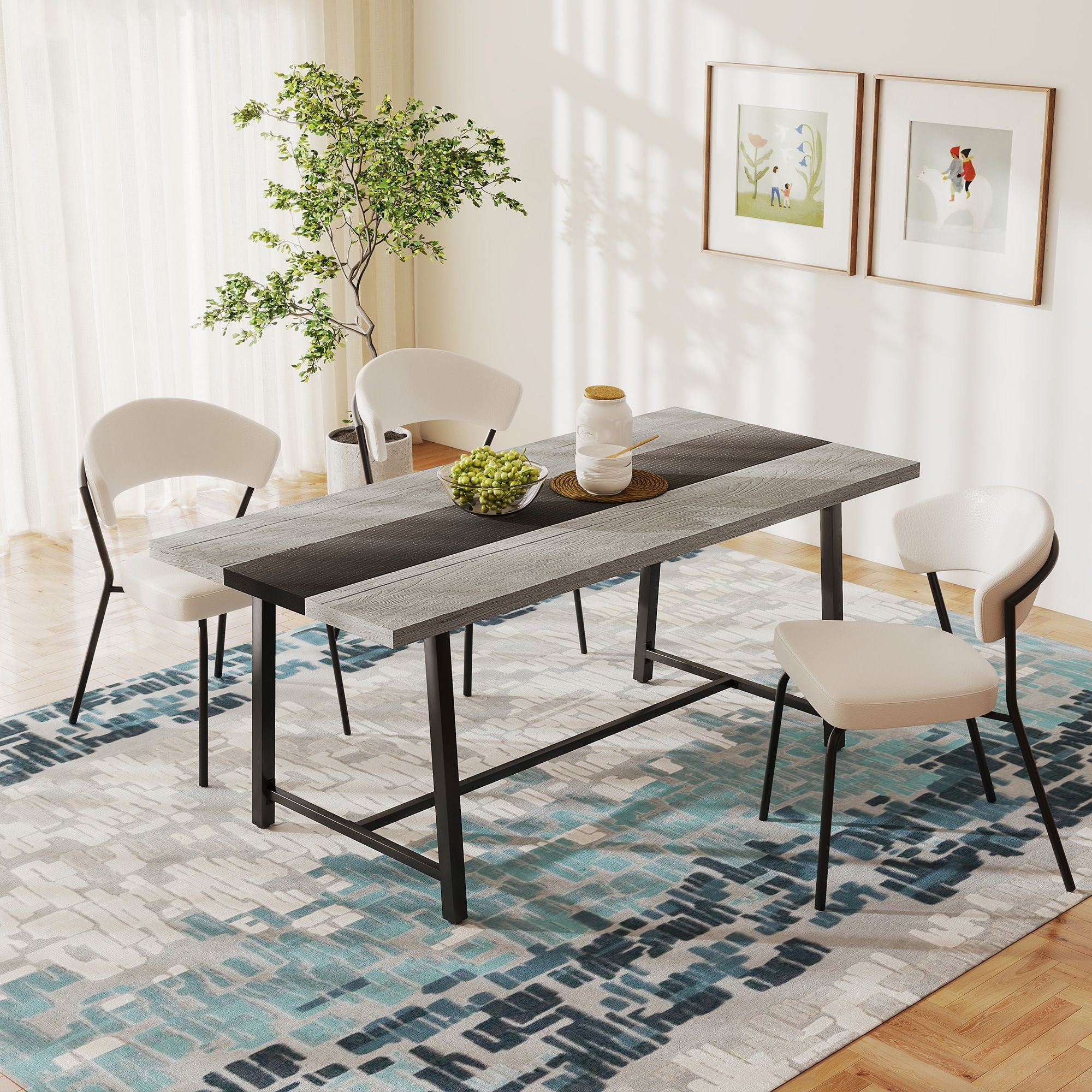 Versatile Industrial Dining Table for Multiple Uses