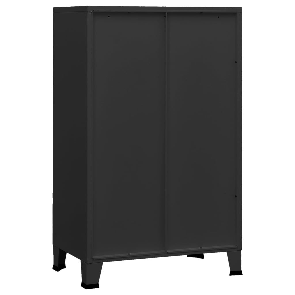 Industrial Storage Chest with 2 Drawers & Mesh Doors