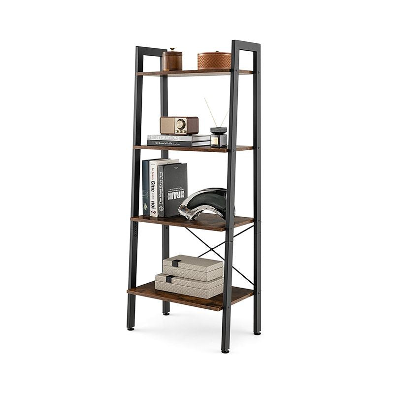 Industrial Four-Tier Bookshelf for Storage and Display
