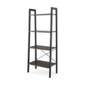 Industrial Four-Tier Bookshelf for Storage and Display
