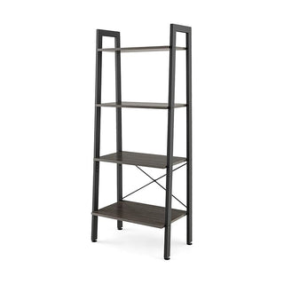 Industrial Four-Tier Bookshelf for Storage and Display