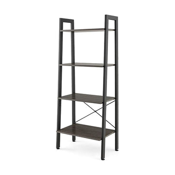 Industrial Four-Tier Bookshelf for Storage and Display