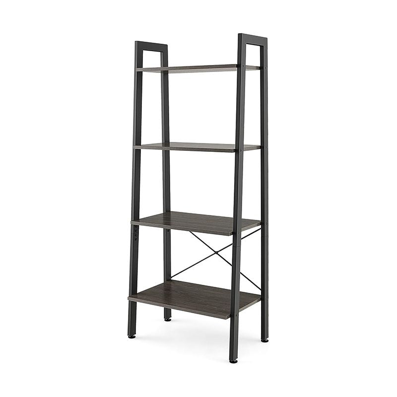 Industrial Four-Tier Bookshelf for Storage and Display