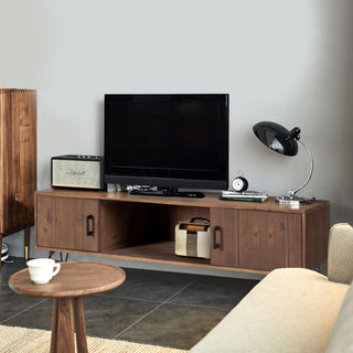 Industrial Reclaimed Wood Media TV Stand – 2 Storage Cabinets