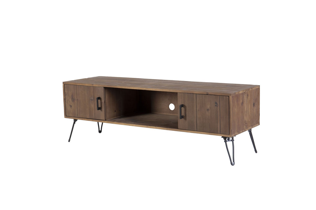 Industrial Reclaimed Wood Media TV Stand – 2 Storage Cabinets