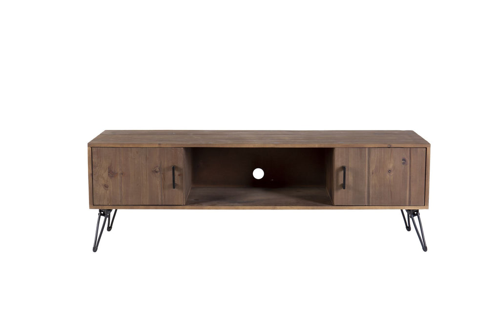 Industrial Reclaimed Wood Media TV Stand – 2 Storage Cabinets