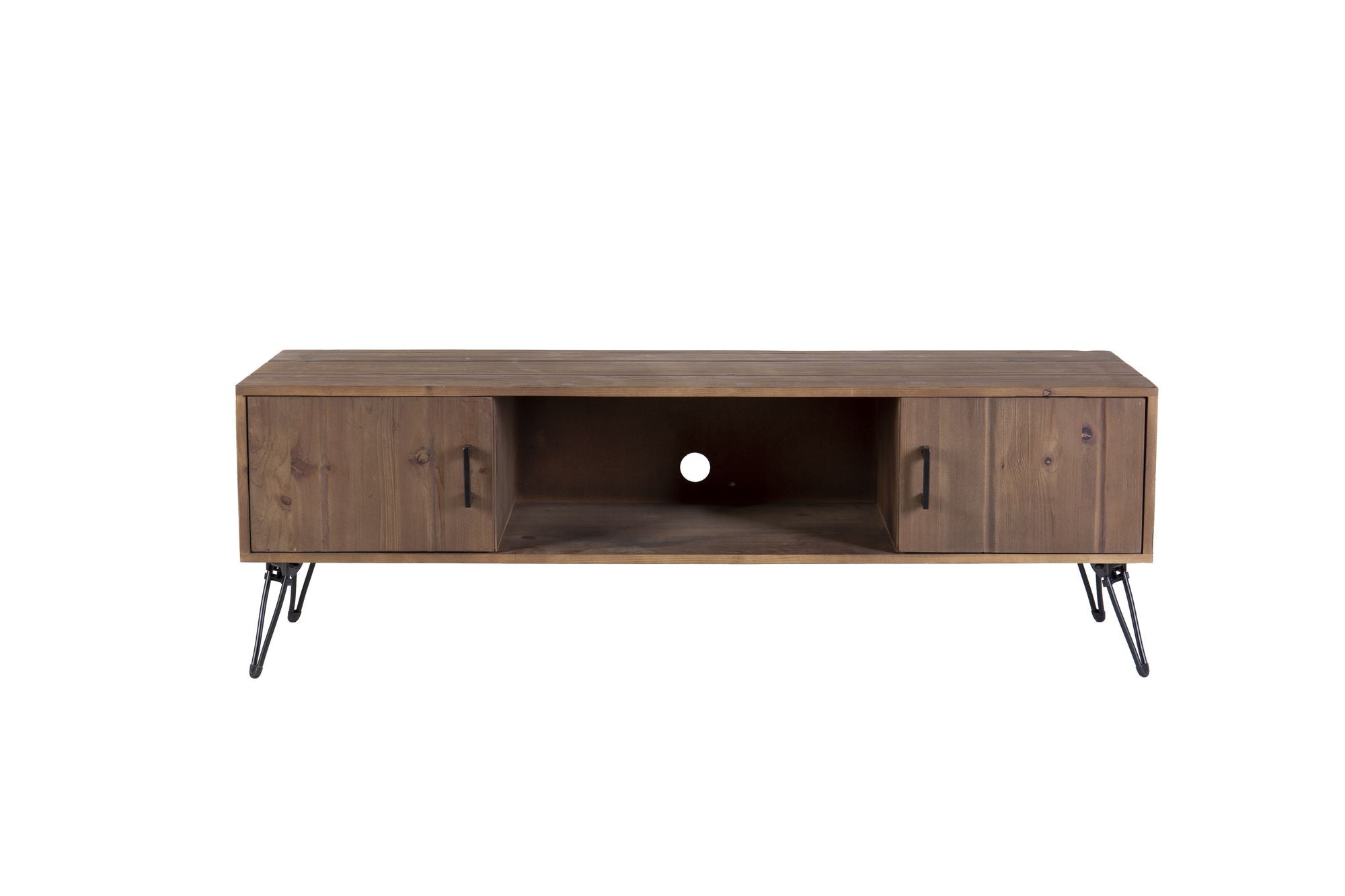 Industrial Reclaimed Wood Media TV Stand – 2 Storage Cabinets
