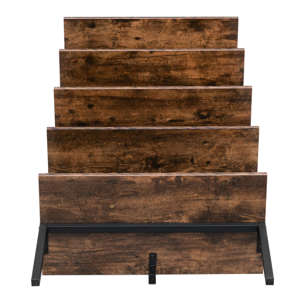 Industrial Ladder Shelf: 5-Tier Wall-Mounted Bookcase
