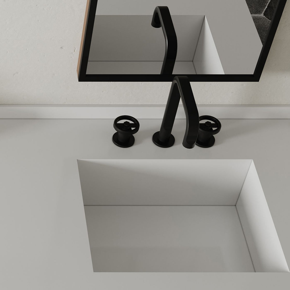 Industrial Widespread Bathroom Faucet with Wheel Handles