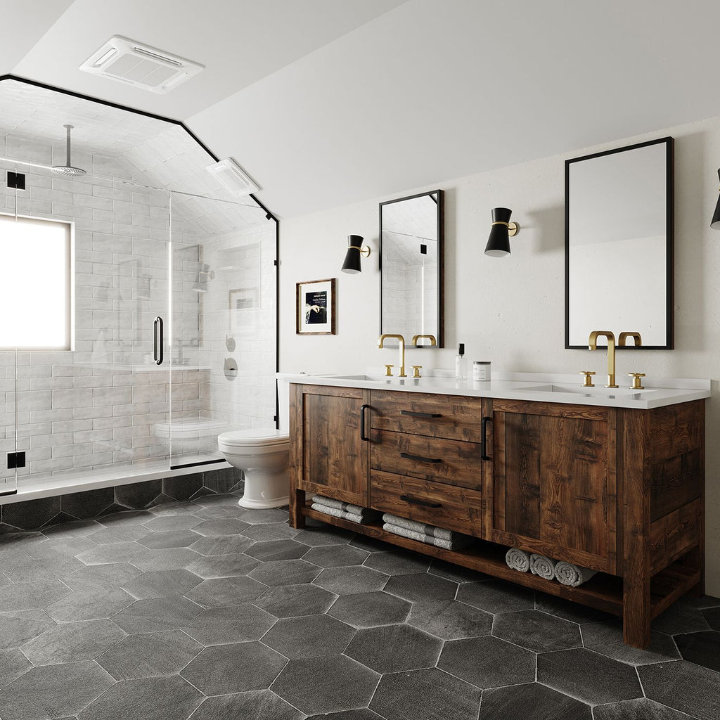 Industrial Widespread Bathroom Faucet with Wheel Handles