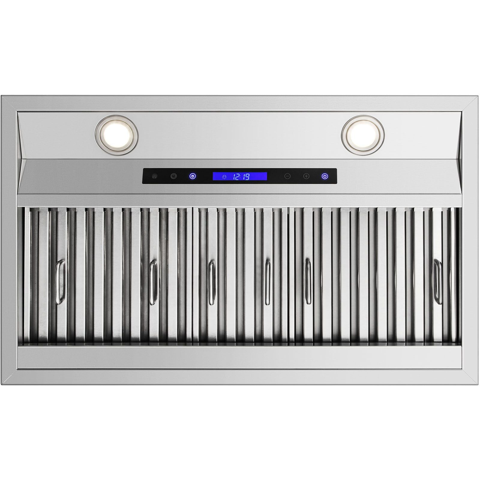 900CFM 30- Built-in Range Hood with Touch & Remote Control, LED Lights, and Baffle Filters