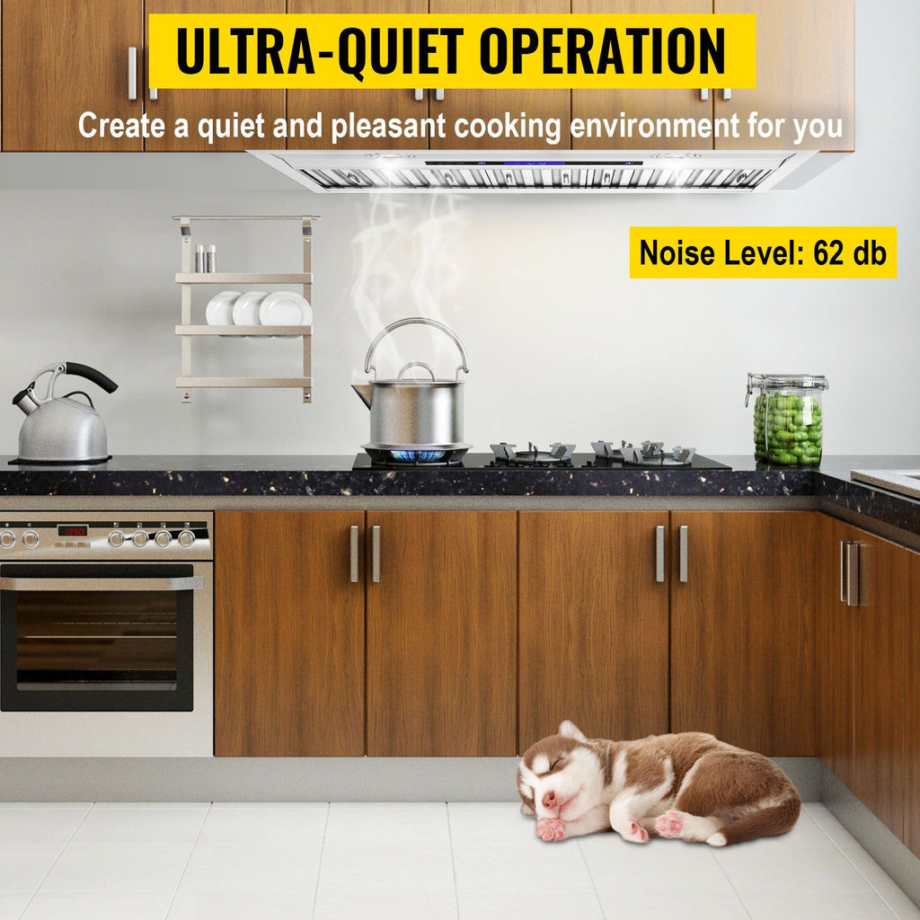 900CFM 30- Built-in Range Hood with Touch & Remote Control, LED Lights, and Baffle Filters