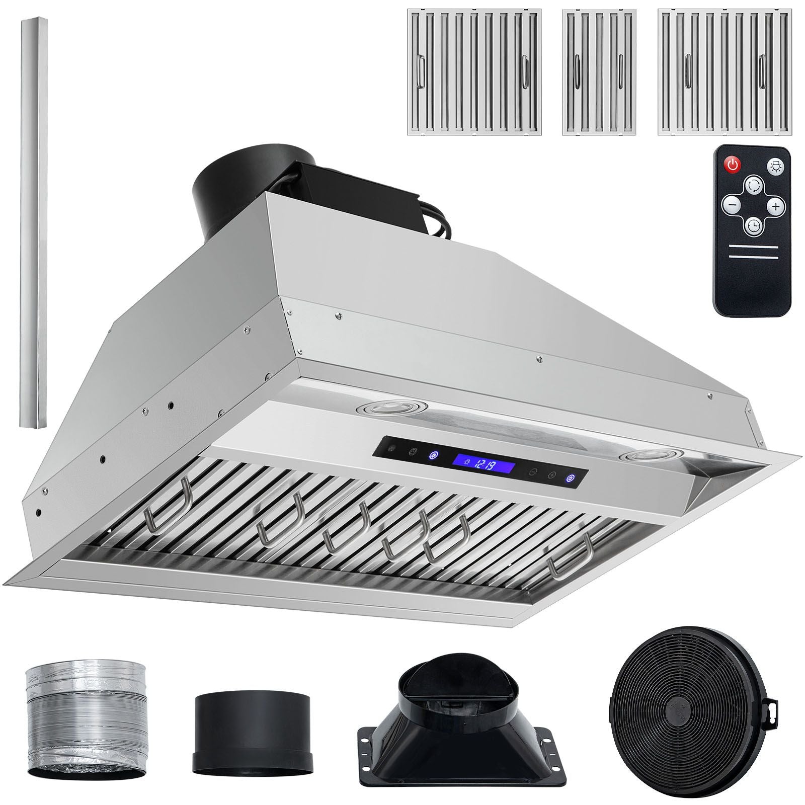 900CFM 30- Built-in Range Hood with Touch & Remote Control, LED Lights, and Baffle Filters