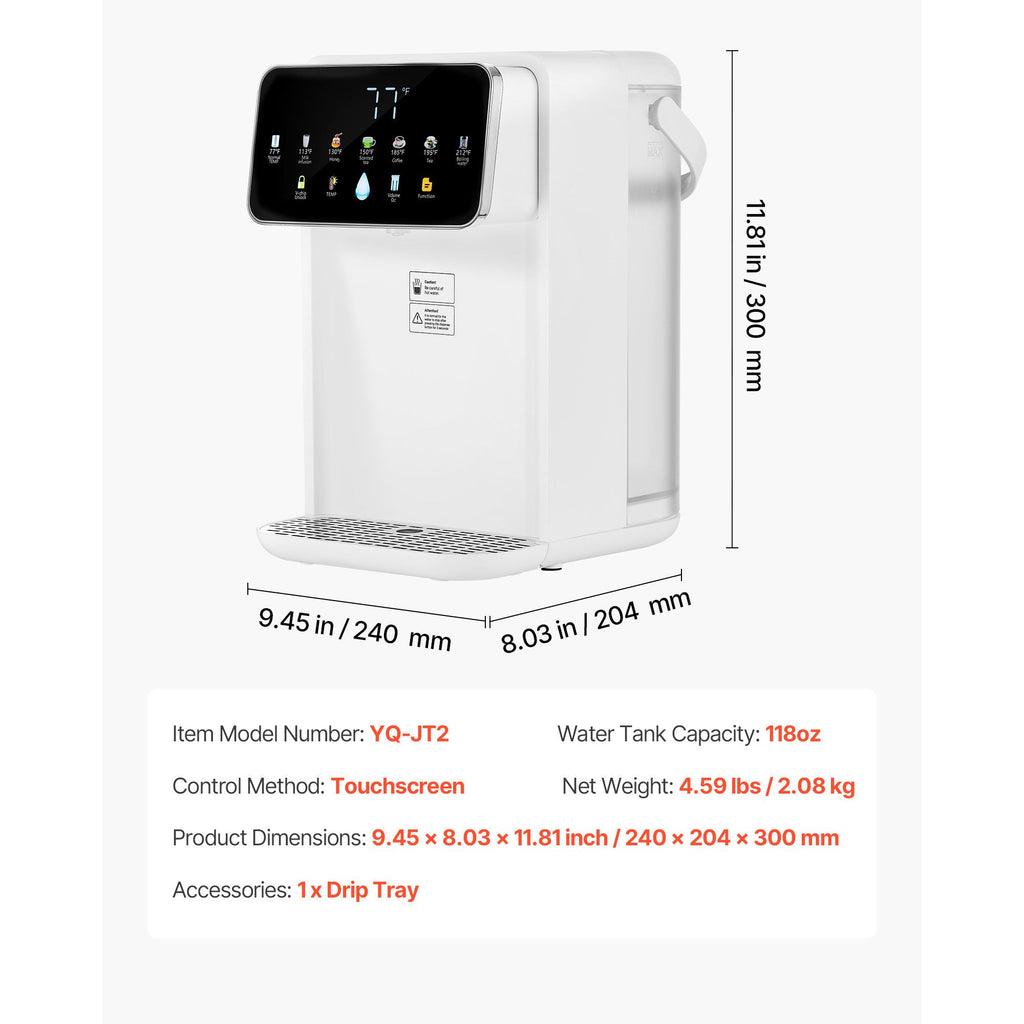 Instant Hot Water Dispenser with Touchscreen Controls