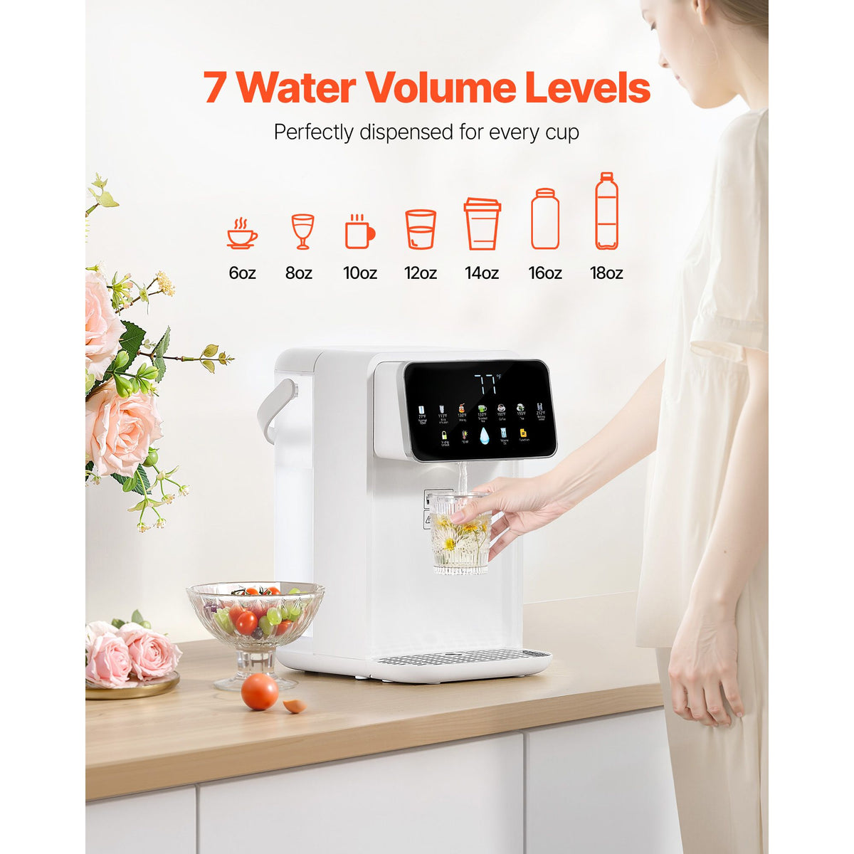 Instant Hot Water Dispenser with Touchscreen Controls