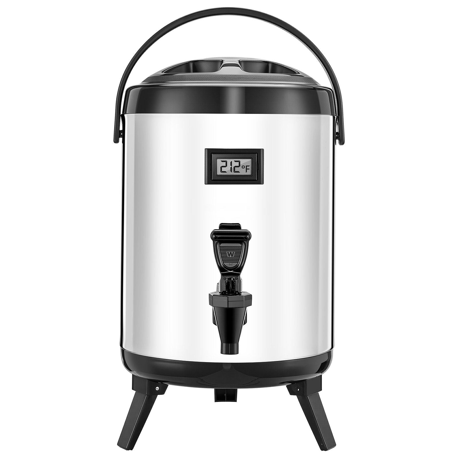 Insulated Beverage Dispenser with Real-Time Temp Display, 1.5 Gal
