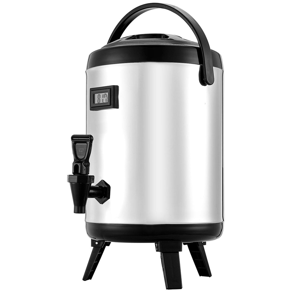Insulated Beverage Dispenser with Real-Time Temp Display, 1.5 Gal