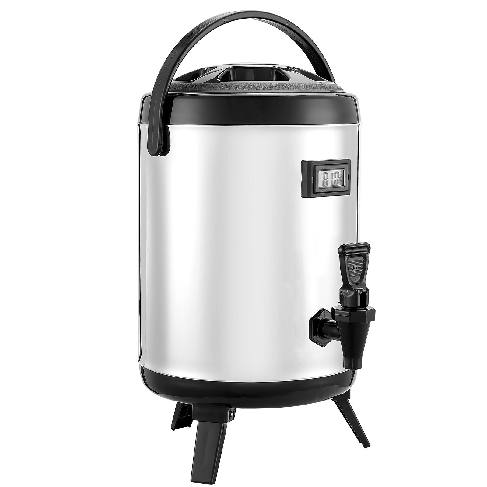 Insulated Beverage Dispenser with Real-Time Temp Display, 1.5 Gal
